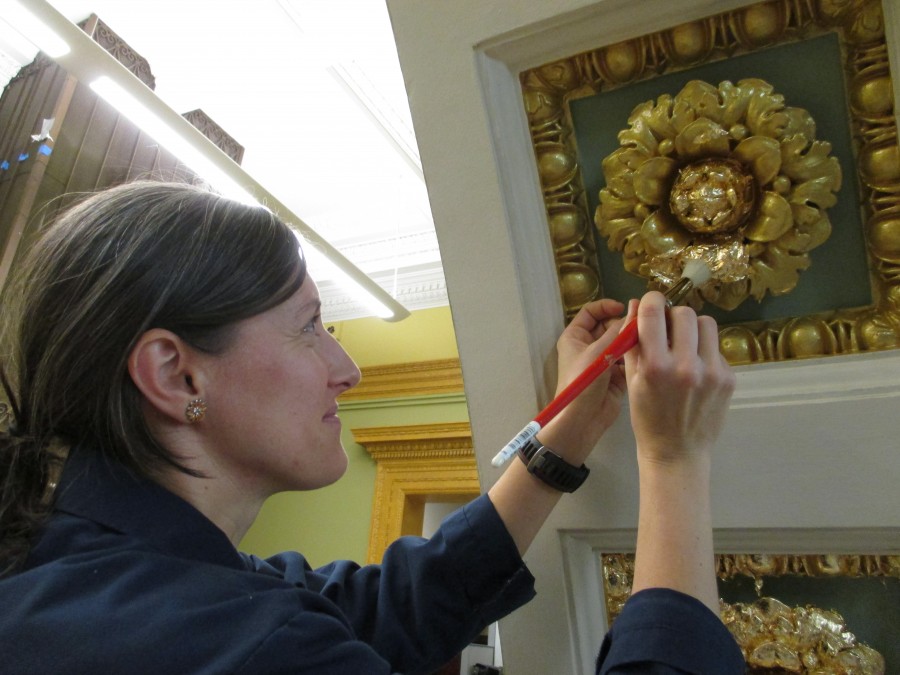 Gold Leaf Conservation: Mass State House Library